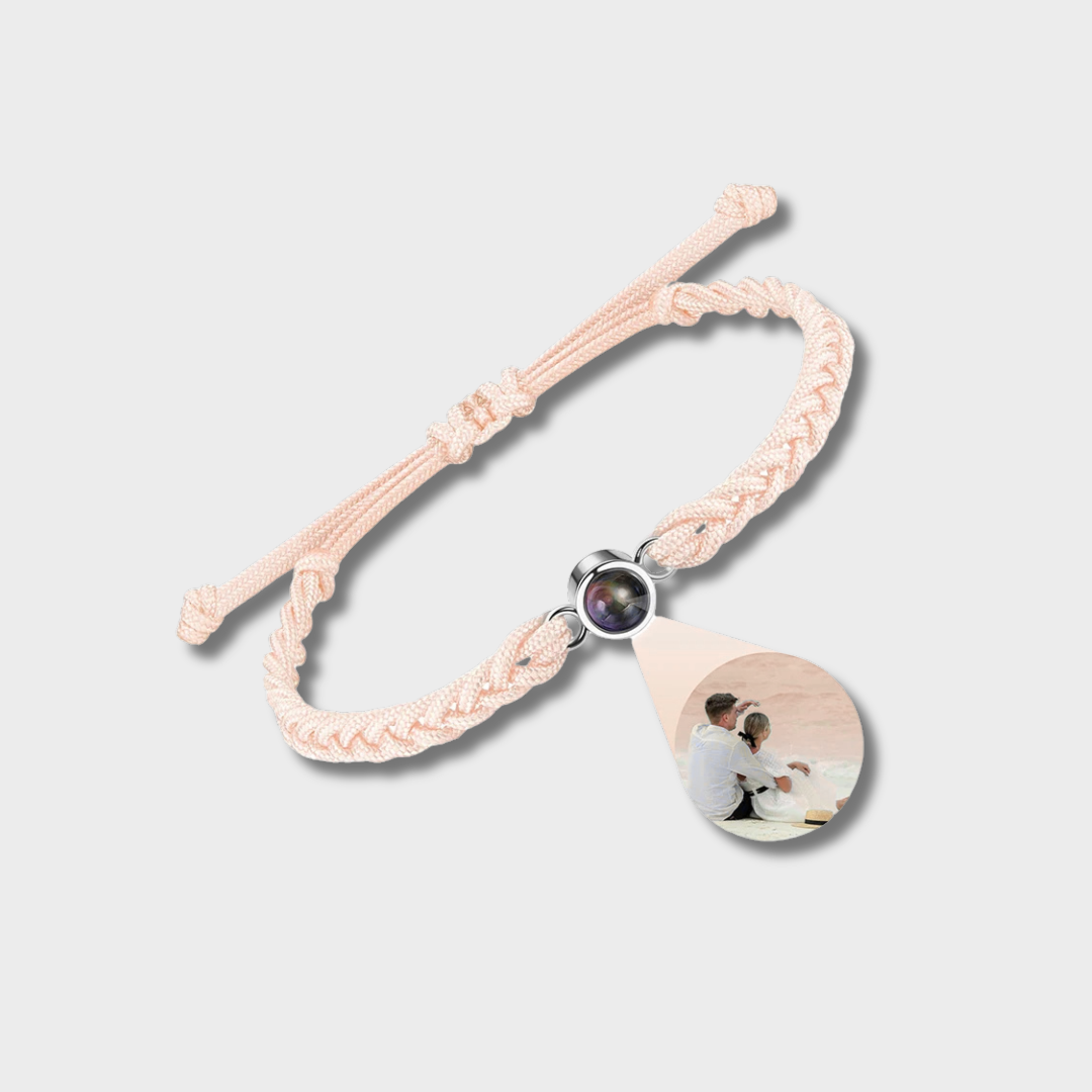 Personalised Braided Bracelet Pink Black Sterling Silver